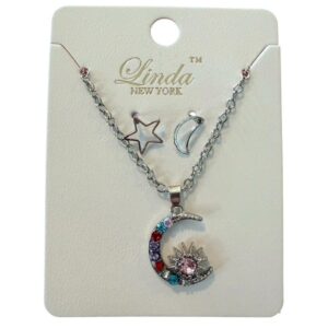 Celestial Silver Moon Jewelry Set