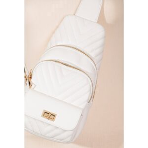Faux Leather Sling Bag - Ivory