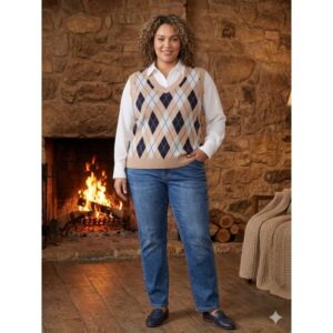Haute Monde - Argyle Sweater Vest - 1X