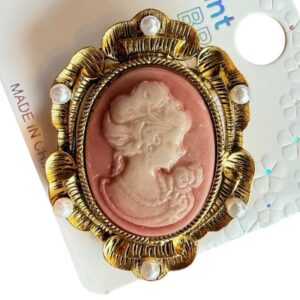 Pretty in Pink Cameo Brooch