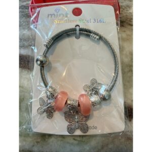 The "Bermuda" Flutter Charm Bracelet - Stainless Steel and Adjustable