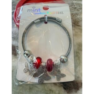 The "Cayman" Flutter Charm Bracelet - Stainless Steel and Adjustable