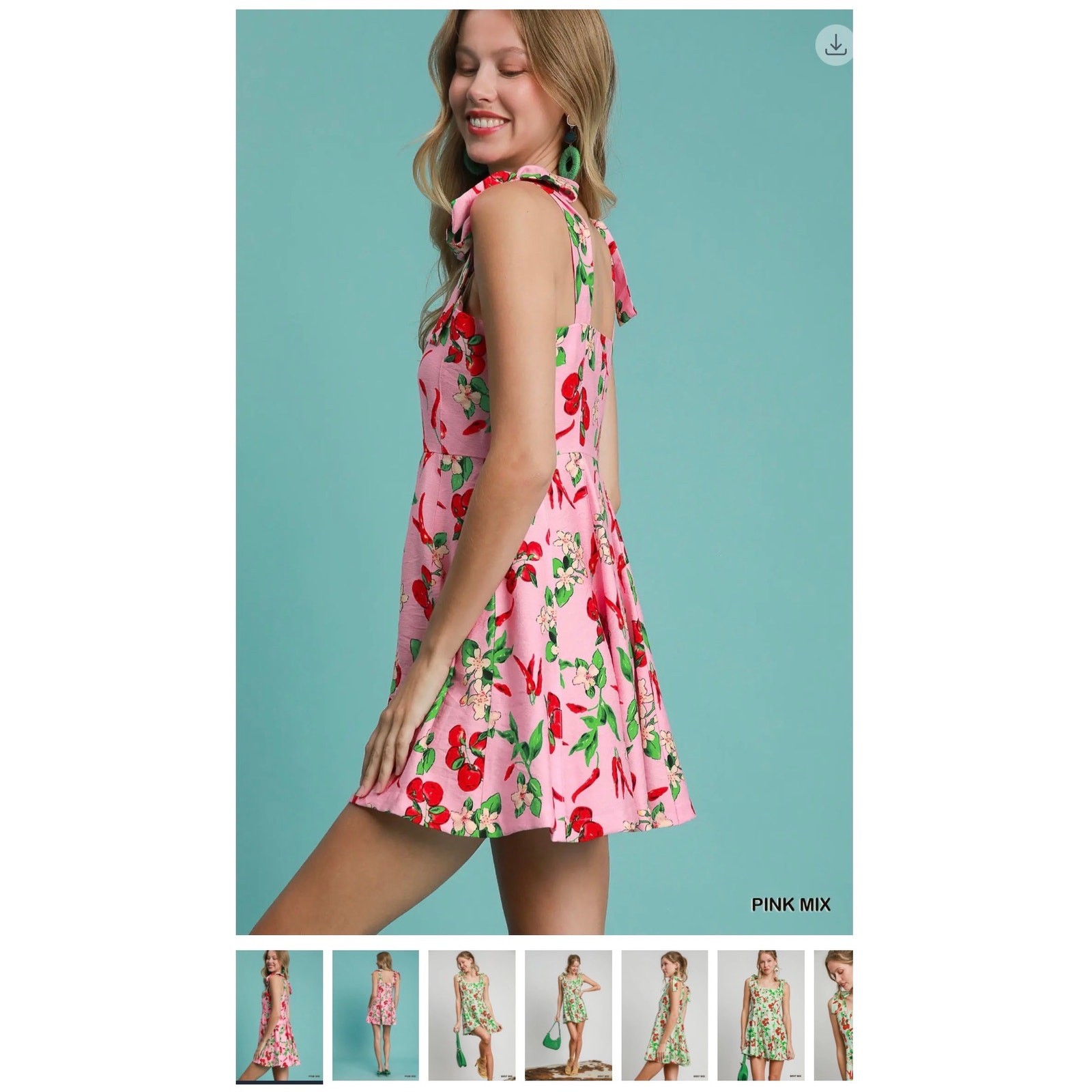 Umgee - Cherry Mixed Mini Dress - Small - Image 4