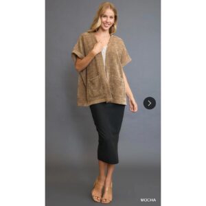 Umgee - Open Front Knit Jacket - Small