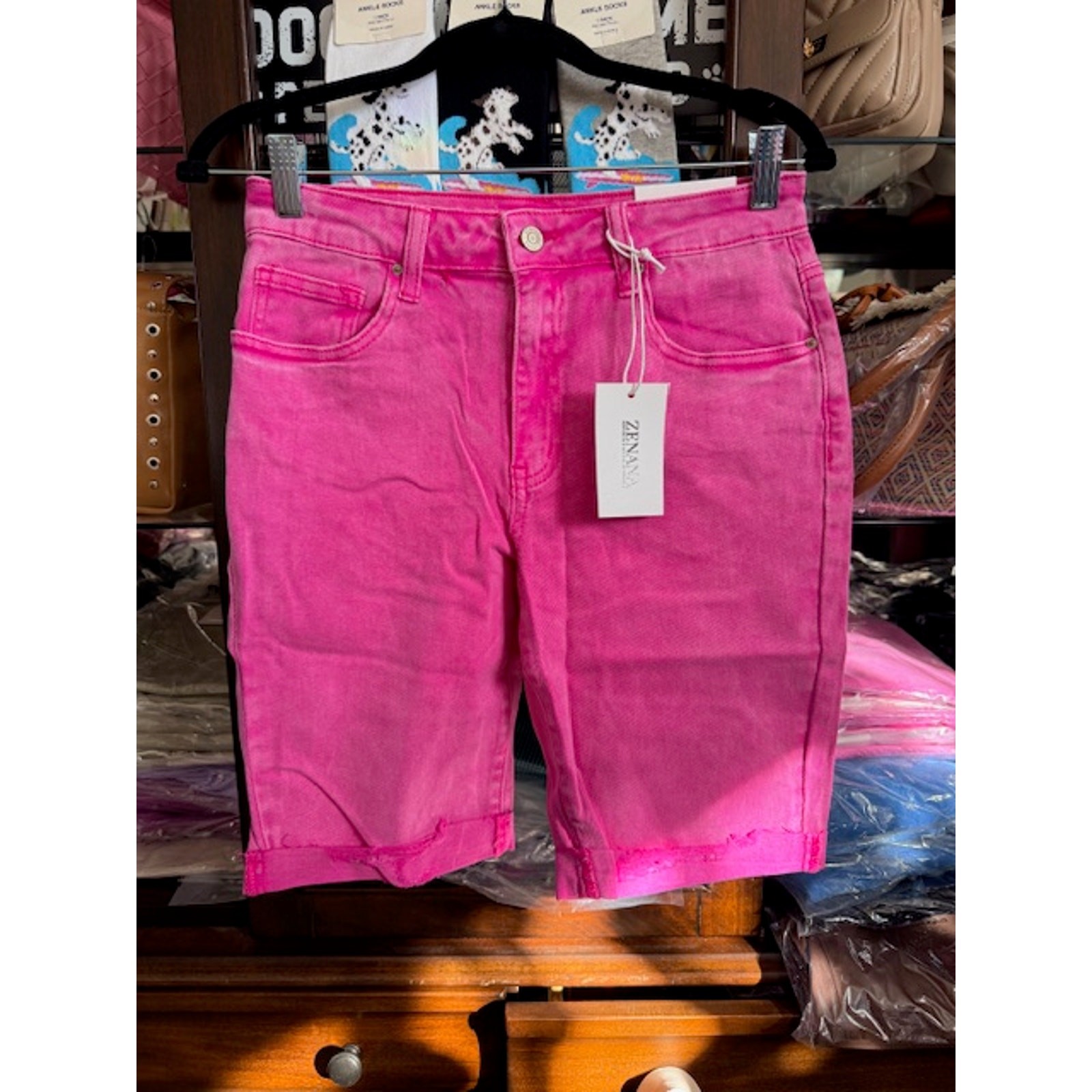 Zenana - Bermuda Jean Shorts - Medium - Image 4