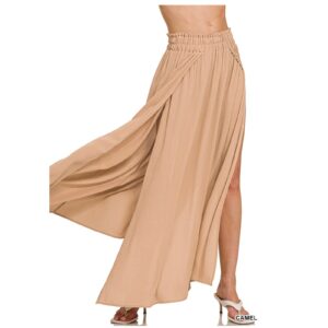 Zenana - Woven Crinkle Gauze Long Skirt - Medium