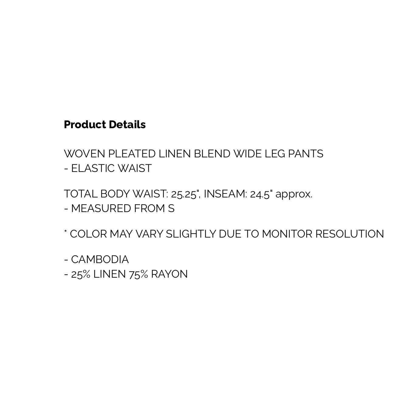 Zenana - Woven Pleated Linen Blend Wide Leg Pants - Small - Image 5