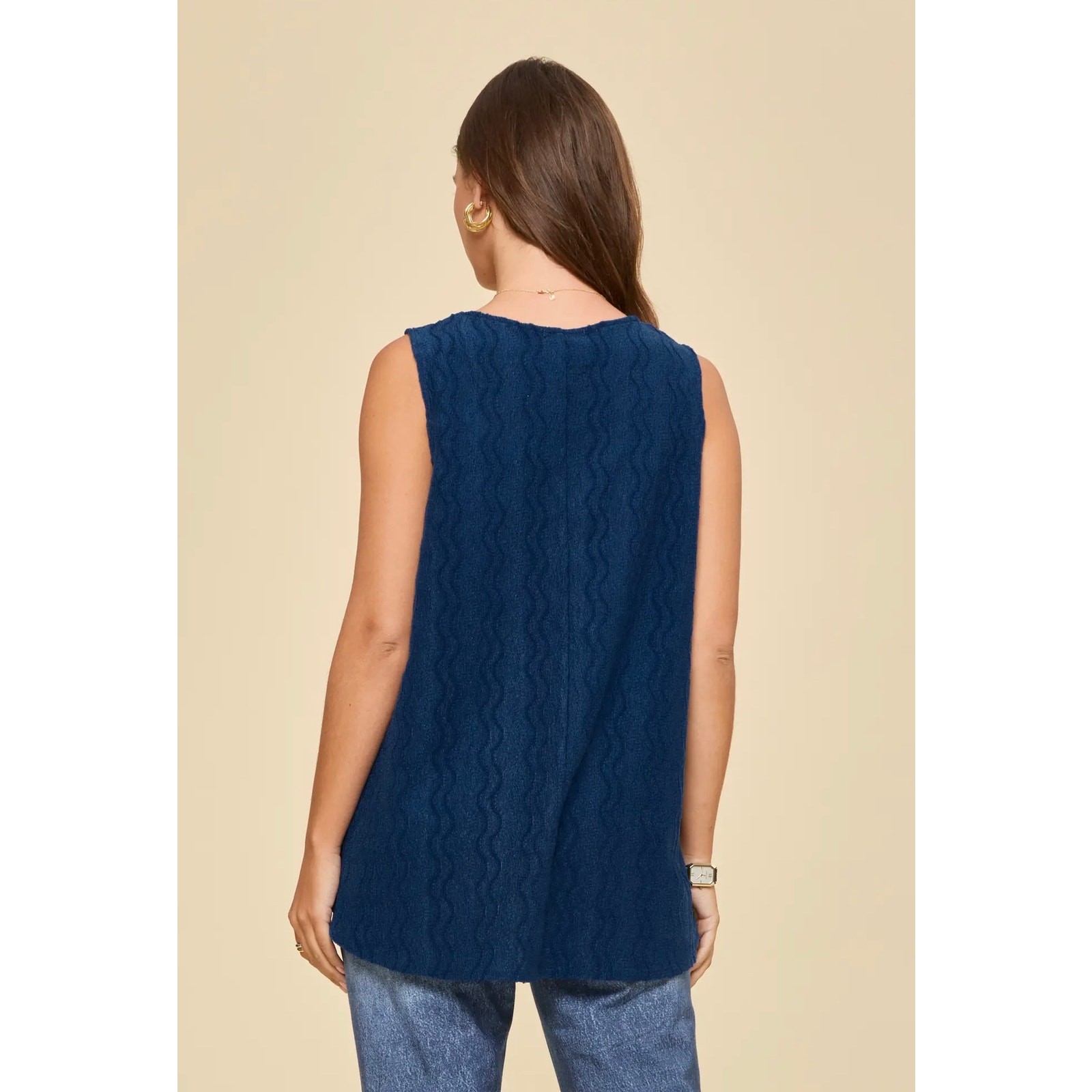 Andree by UNIT - Textured Sleeveless Tank Blouse - Small - Image 4