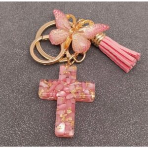 Faith & Flutter Bag Charm with Key Chain and Tassel