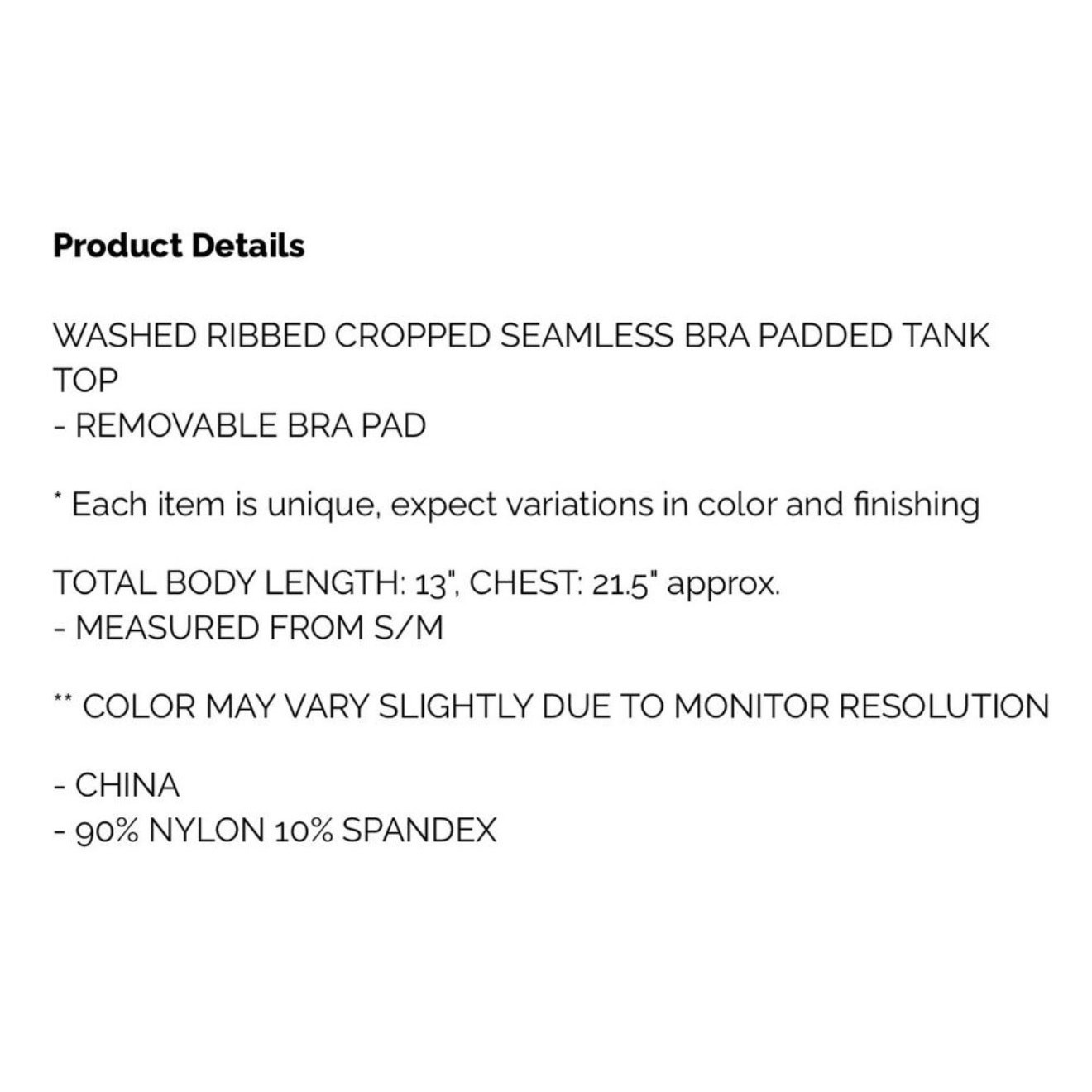 Zenana - Washed Ribbed Seamless Padded Brami Olive Green - S/M - Image 4