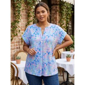 Dear Scarlett - Lizzy Short Tab Sleeve Blouse - 3X