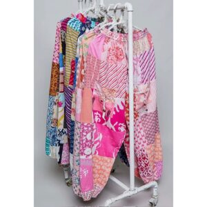 POL - One of a Kind Boho Printed Woven Jogger Pants - One Size (B)