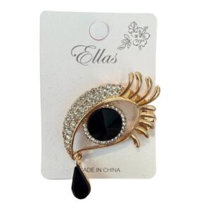 The "Gilded Onyx Iris" Brooch
