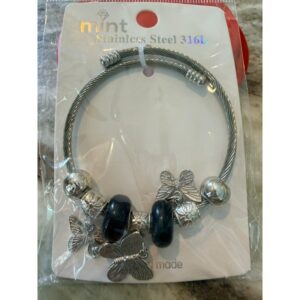 The "Montserratt" Flutter Charm Bracelet - Stainless Steel and Adjustable