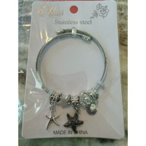 The "Sanibel Island" Charm Bracelet - Stainless Steel and Adjustable