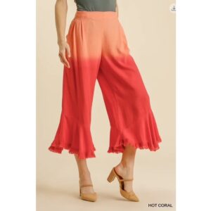 UMGEE - Linen Blend Dip Dye Wide Leg Pants - Small