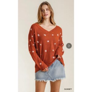 Umgee - Star Stamped Sweater - Small