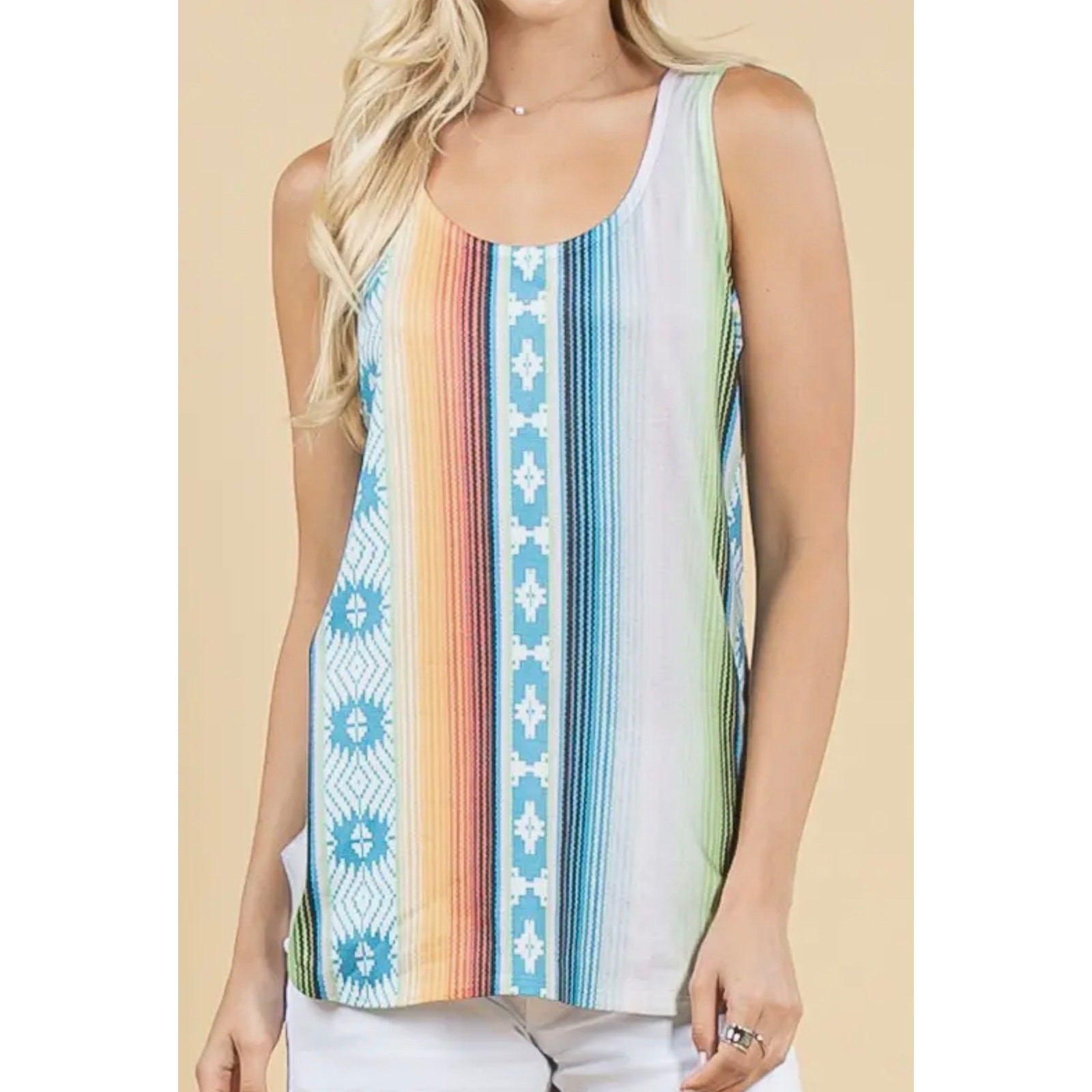 Avery - Soraya Print Scoop Neck Tank - Small - Image 3