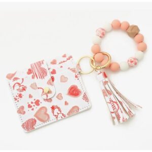 Beachside Romance Silicone Bead Bracelet Wallet Tassel Keychain