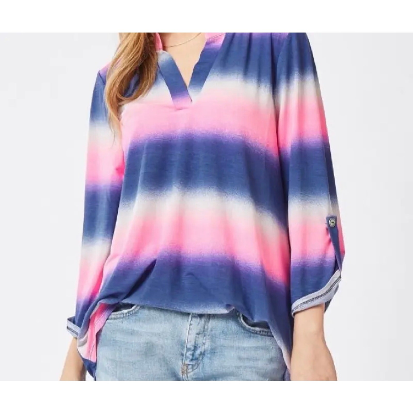 Dear Scarlett - Lizzy 3/4 Sleeve Blue Multi LIZ-C0065 - Medium - Image 3