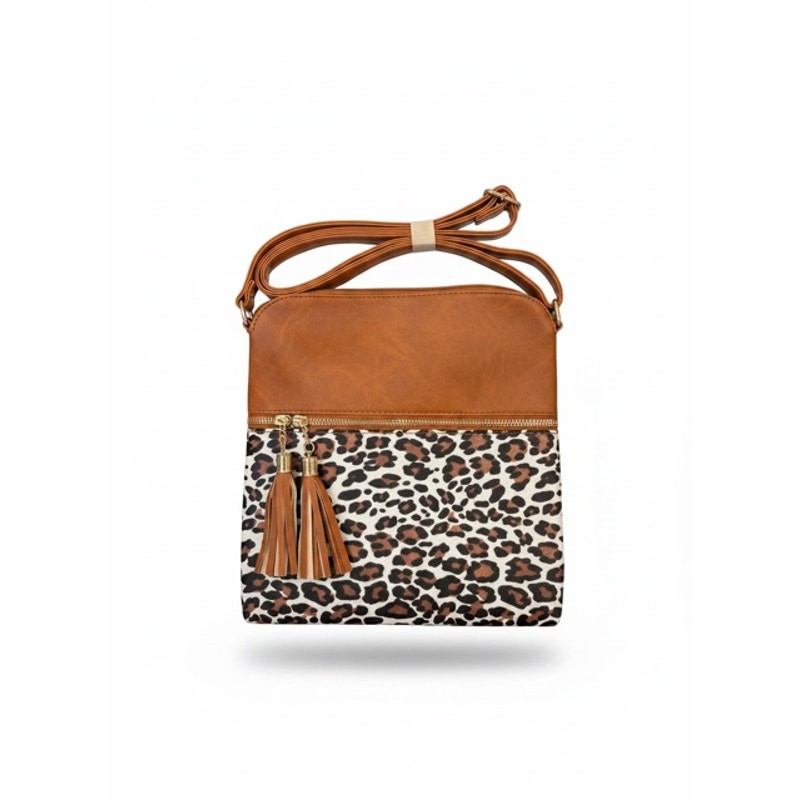 NEW Zenana Leopard Print Envelope Crossbody Bag - Camel - Image 3