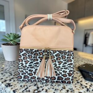 NEW Zenana Leopard Print Envelope Crossbody Bag - Light Rose