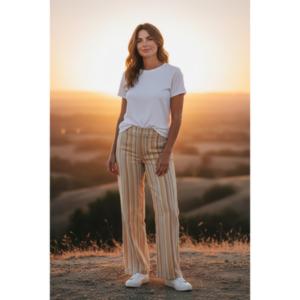 Polagram - Wide Leg Striped Pants - Large