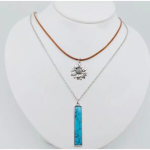 Boho Bloom Stone Pendant Necklace