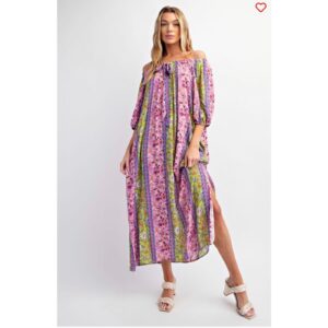Easel - Printed Gauze Midi Dress - Medium