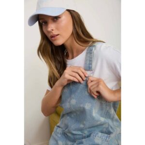 J.O.A. Los Angeles - Dandelion Washed Denim Overall Mini Dress - Small