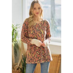 Lovely Melody - Leopard Print Long Sleeve Sweatshirt - Small (NWOT)