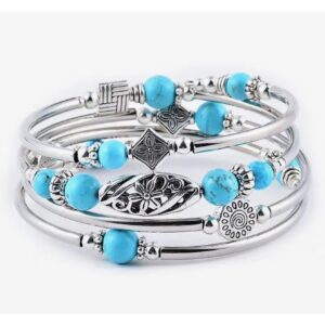 Moon Tide Natural Stone Multi-Layered Bead Wrap Bracelet