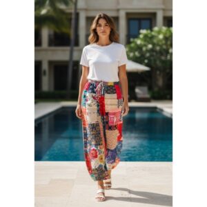 POL - One of a Kind Boho Printed Woven Jogger Pants - One Size (C)