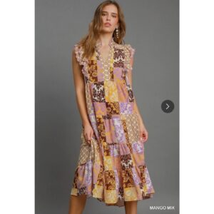 Umgee - Scraf Print Mini Dress - Large