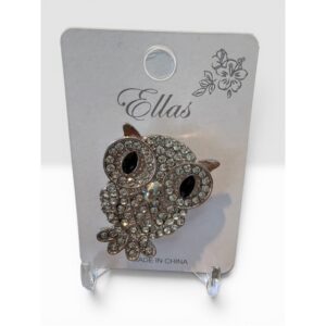 Wise Old Owl - Silvertone and Rhinestones