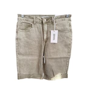 Zenana - Bermuda Jean Shorts Olive Green - Large