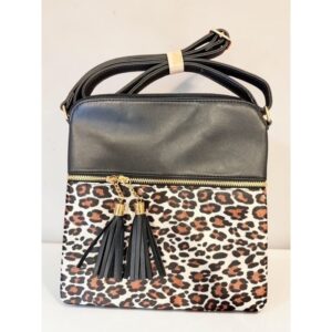 NEW Zenana Leopard Print Envelope Crossbody Bag - Black