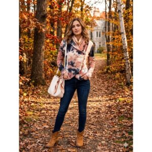 The Jersey Cove Sunset Swirl Asymmetric Jacket - Small