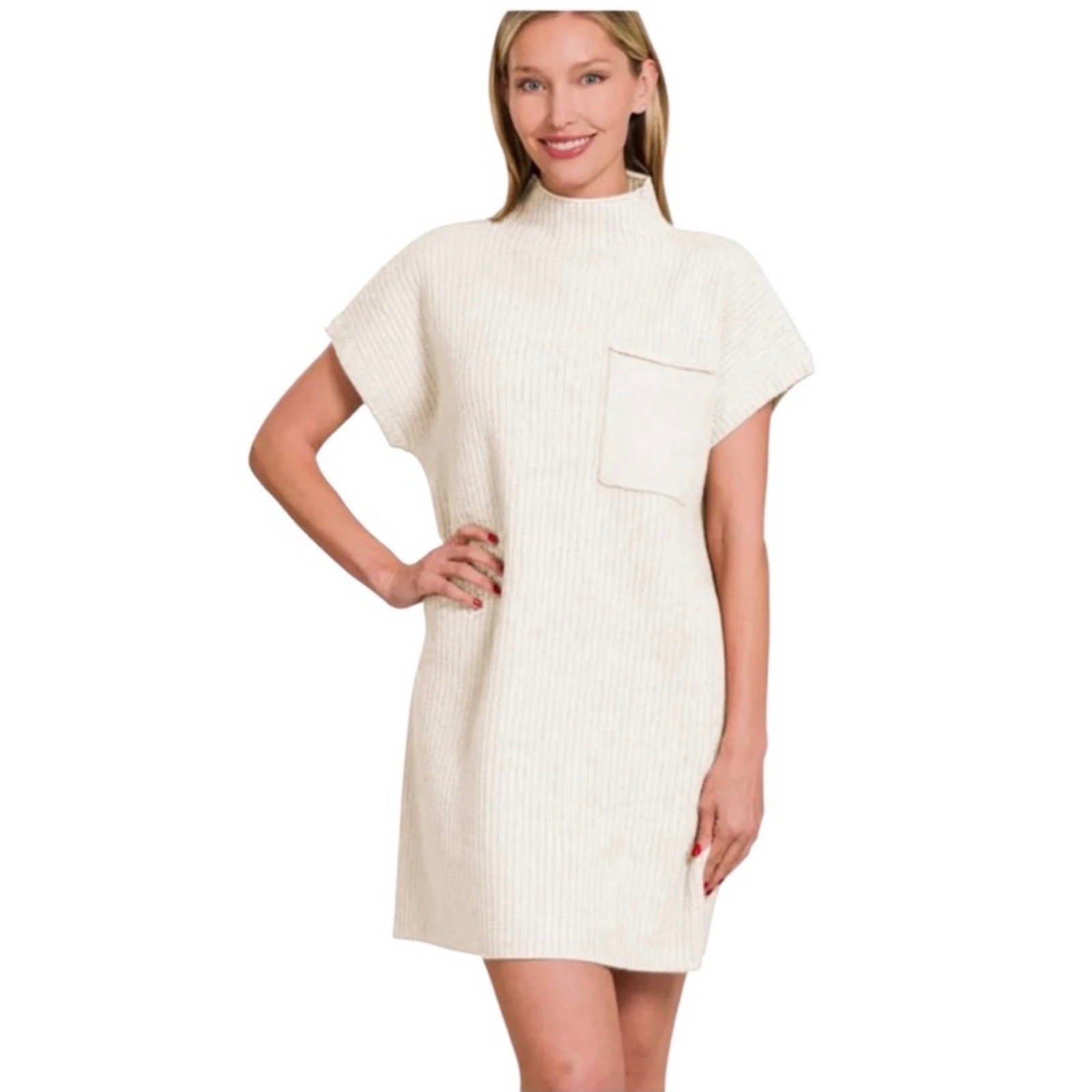 Zenana - Mock Sweater Dress - Large - Image 3