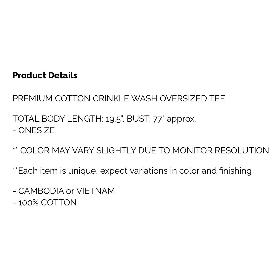 Zenana - Premium Cotton Crinkle Wash Oversized Tee - One Size - Image 4
