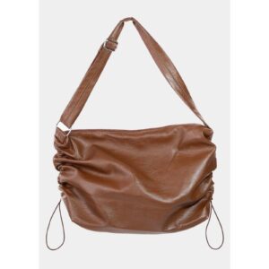 Boho Brown Shoulder Bag with Side Cinching