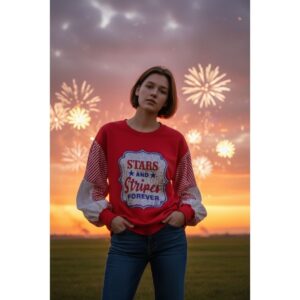 Fantastic Fawn - Stars & Stripes Forever Oversized Sweatshirt - Small