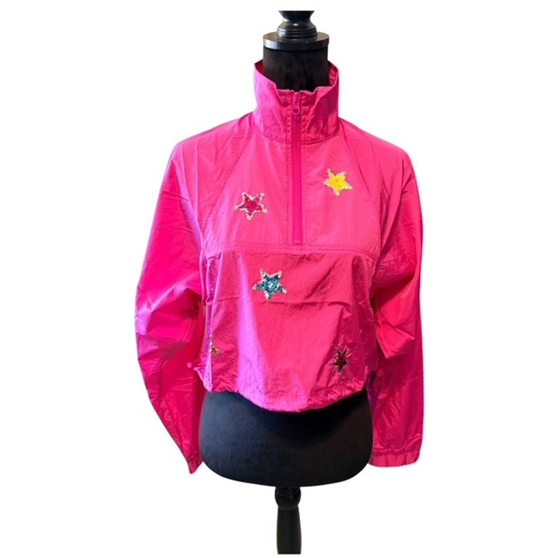 Peach Love - Pull Over Jacket with Sequin Stars - Small - Image 3