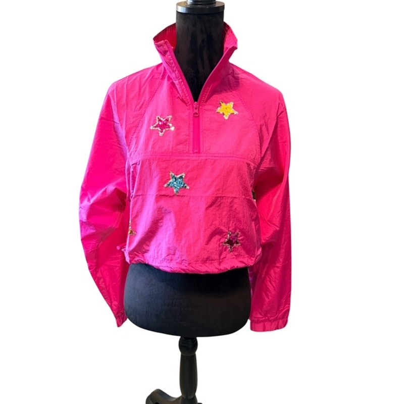 Peach Love - Pull Over Jacket with Sequin Stars - Small - Image 4