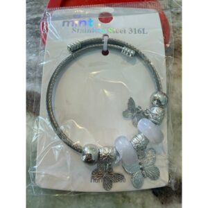 The "Aruba" Flutter Charm Bracelet - Stainless Steel and Adjustable