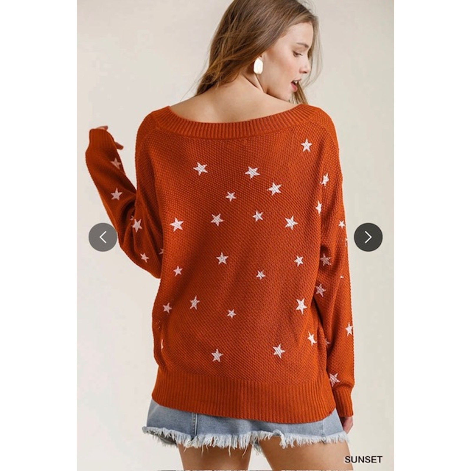 Umgee - Star Stamped Sweater - Medium - Image 4