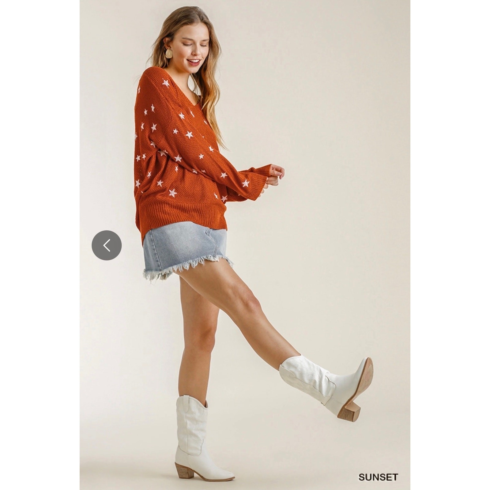 Umgee - Star Stamped Sweater - Medium - Image 5