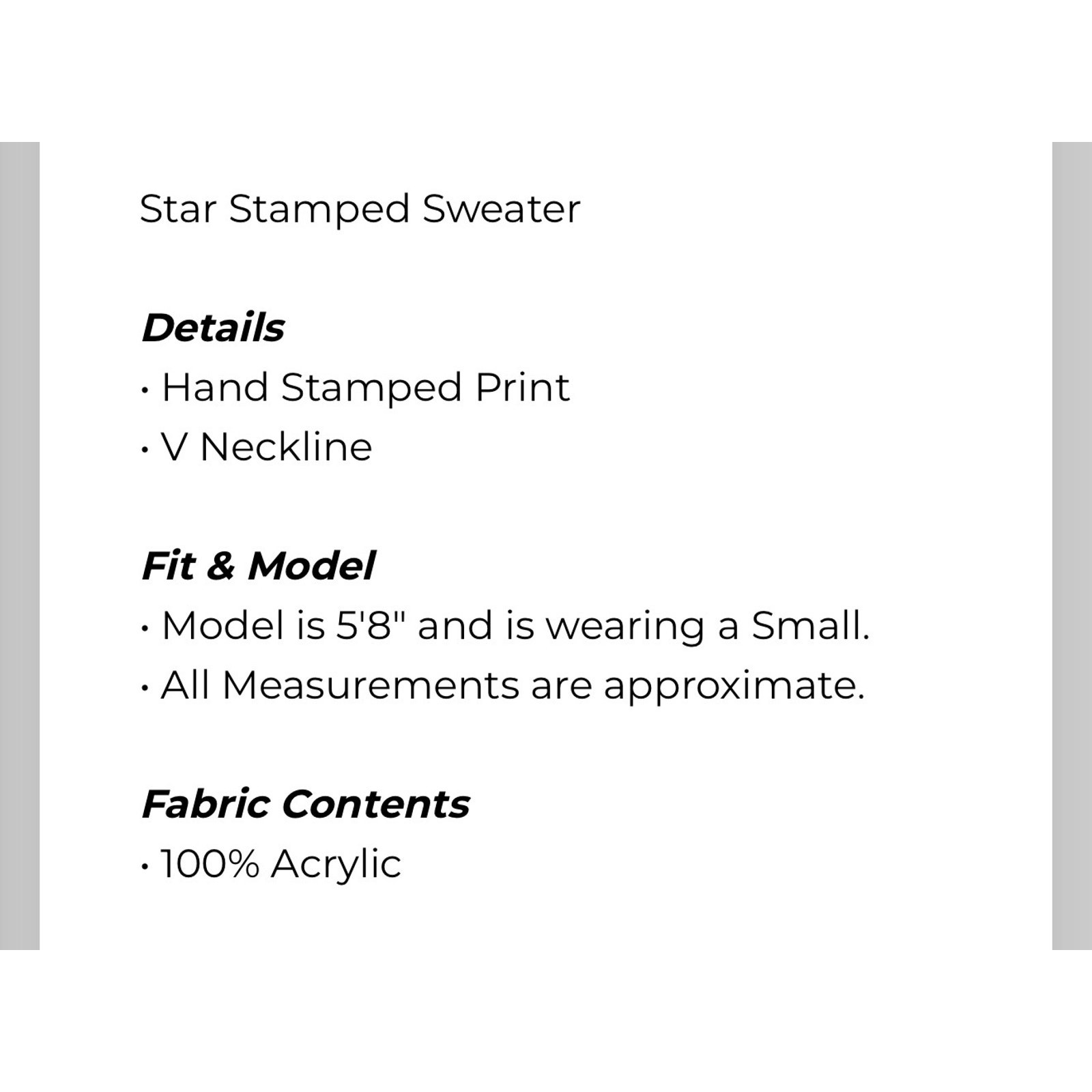 Umgee - Star Stamped Sweater - Medium - Image 6