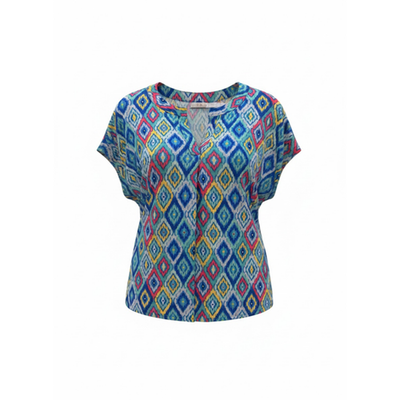 Dear Scarlett - Southwestern Print Lizzy Short Sleeve Tab Top - 2X - Image 4