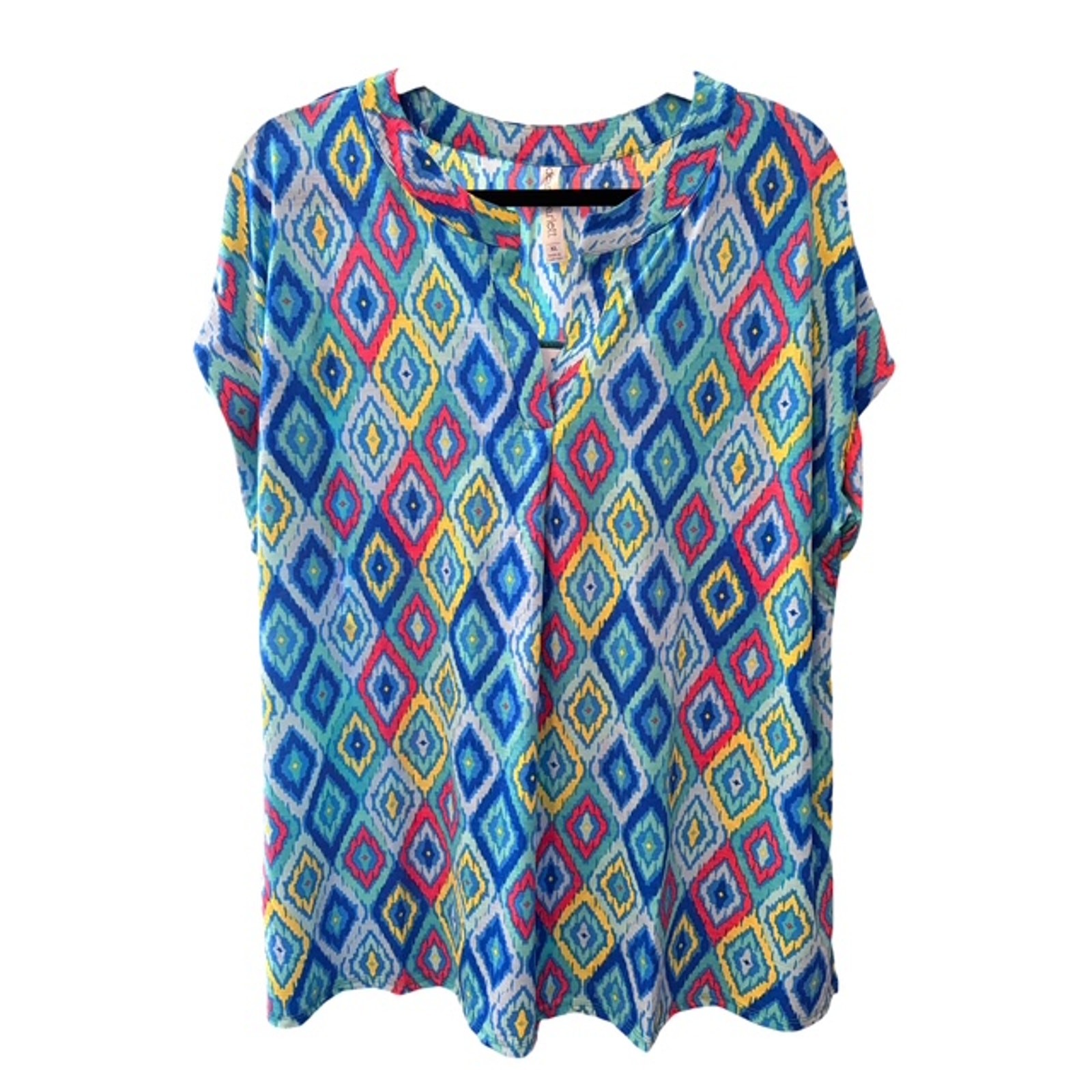 Dear Scarlett - Southwestern Print Lizzy Short Sleeve Tab Top - 2X - Image 5